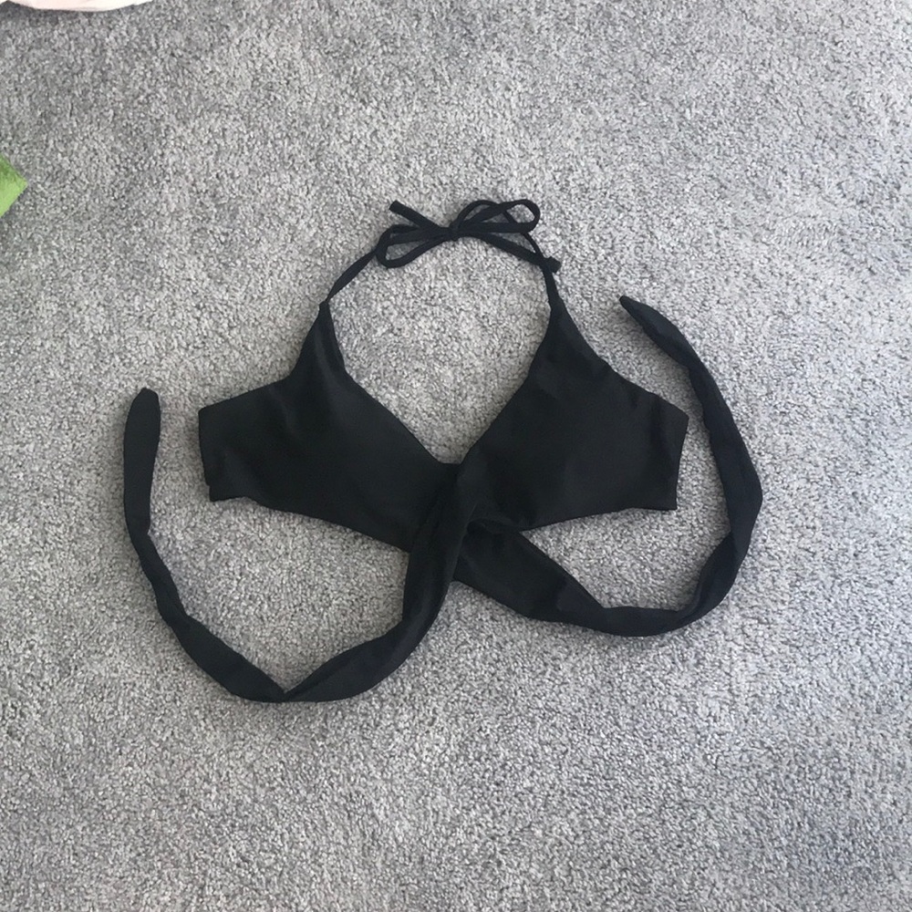 black wrap bikini top